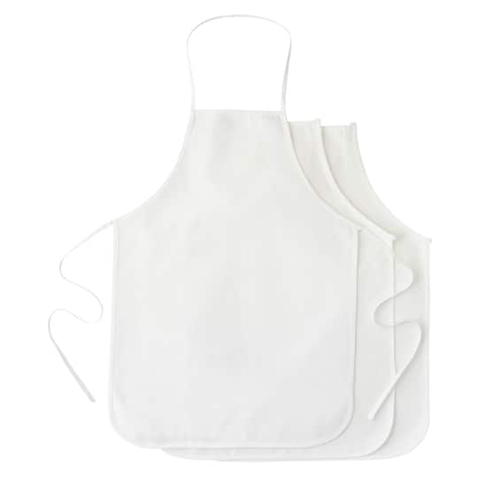 6 Packs: 3 ct. (18 total) Adult White Aprons by Make Market&#xAE;